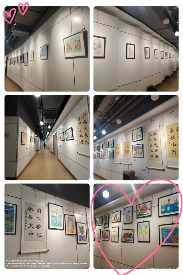 邵阳市文化馆的文化长廊展出300余幅小朋友的书画作品