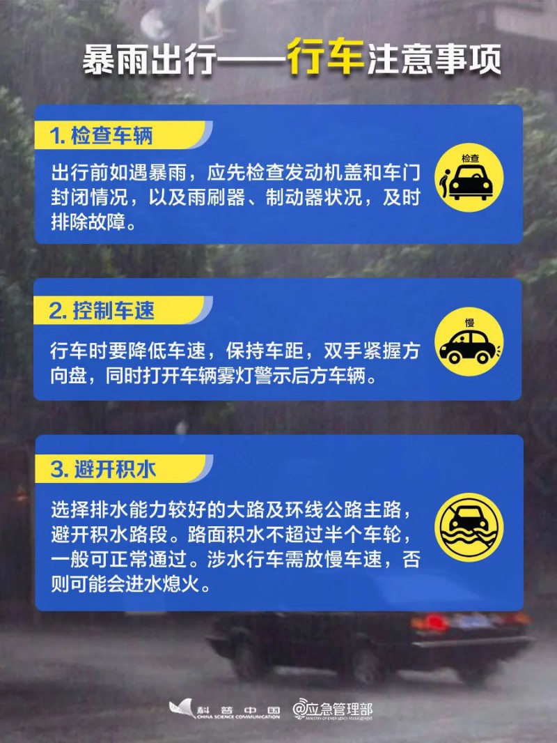 暴雨出行行车注意事项